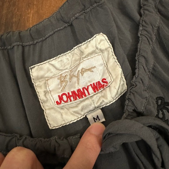 JOHNNY WAS BIYA L/S Tasseled Embroidered Gray Tunic #A3492 *FLAWED* - Picture 11 of 14